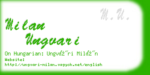 milan ungvari business card